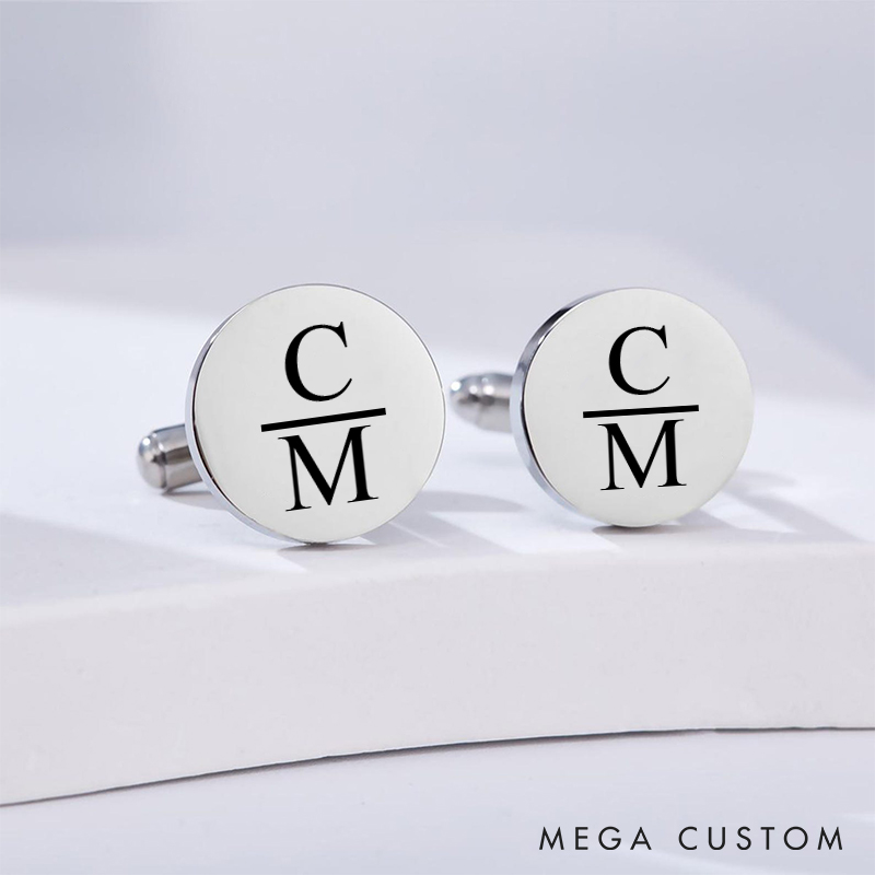 Personalized Men's Minimalist Cufflinks Custom Engraved Initial Cufflinks Wedding Party Gift Cufflinks Groomsmen Proposal Gift Cufflink