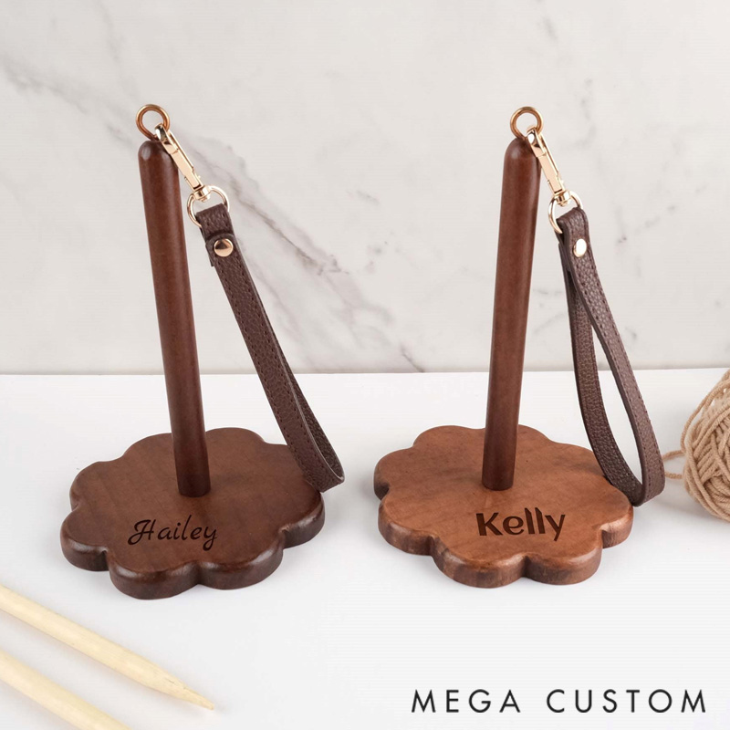 Personalized Vintage Wristband Yarn Spinner Portable Yarn Holder Crochet Yarn Spinner Crochet Gift