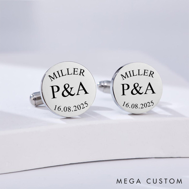 Personalized Groom Groomsman Cufflinks Custom Steel Wedding Party Cufflinks Groomsmen Gift Cuff Link Best Man Proposal Gift
