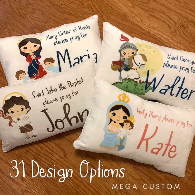 Personalized Saint Prayer Pillow Prayer Home Decor Catholic Gift Religious Gift for Kids