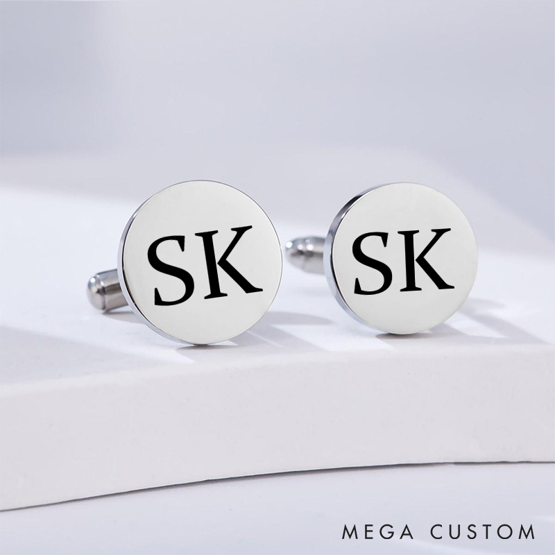 Personalized Engraved Initial and Name Cufflinks  Men's Wedding Accessory Cuff Links Groomsman Proposal Gift Cufflinks Groom Gift