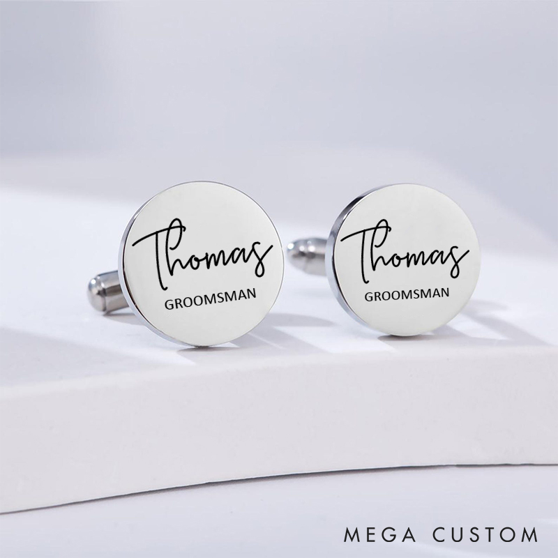 Personalized Engraved Cufflinks Custom Bachelor Party Gifts for Him Groomsmen Groom Gift Cufflinks Best Man Proposal Cufflinks