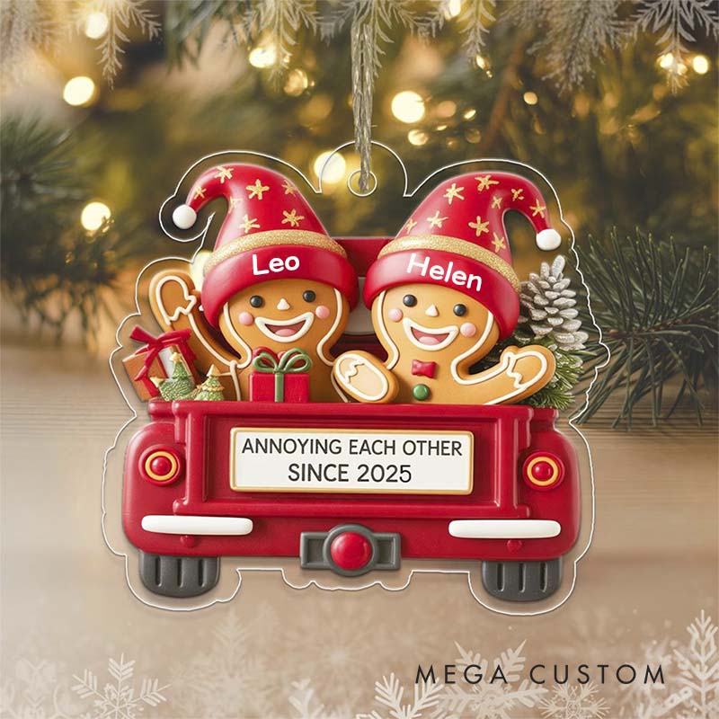 Personalized Couple Gingerbread Christmas Ornament Annoying Each Other Since for Newlyweds Couple Custom Name Ornaments for Husband Wife