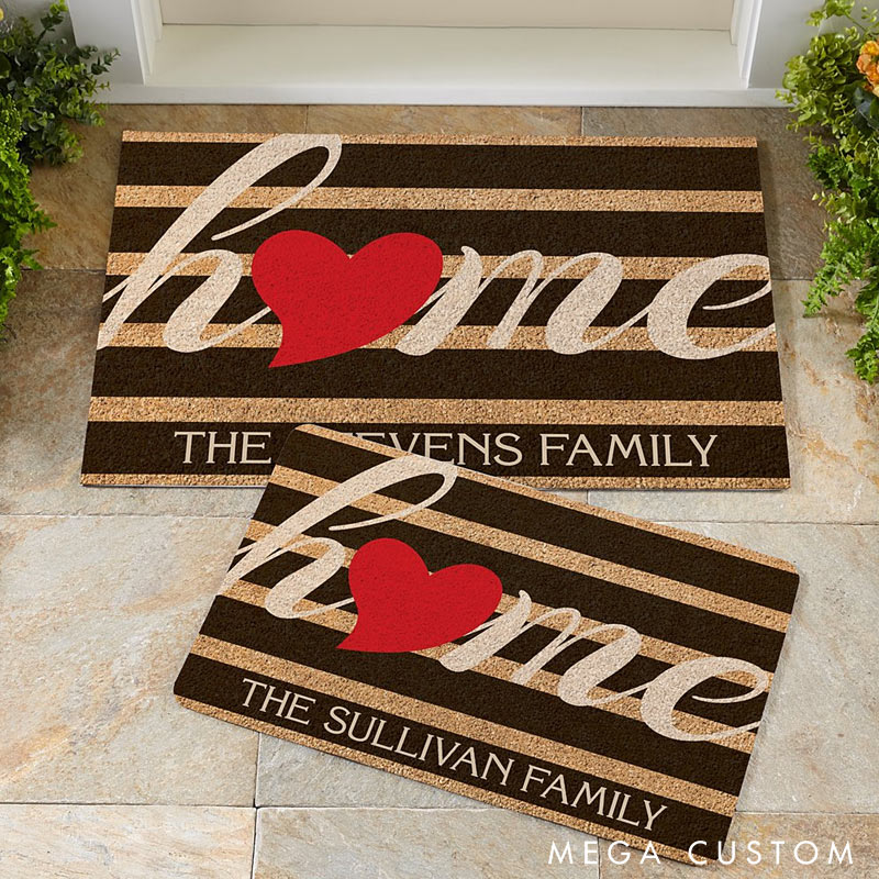 Personalized Home Door Mat Custom Family Name Welcome Mat Indoor Outdoor Decor Housewarming Gift for New Home