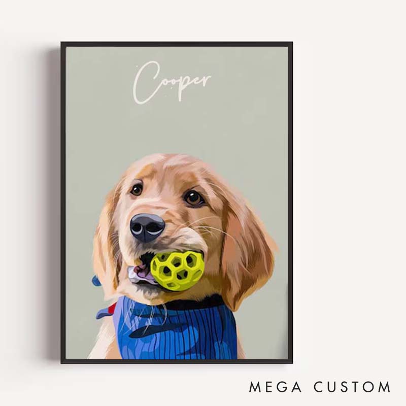 Personalized Pet Lover Hand illustrated Custom Portrait Pet Portrait