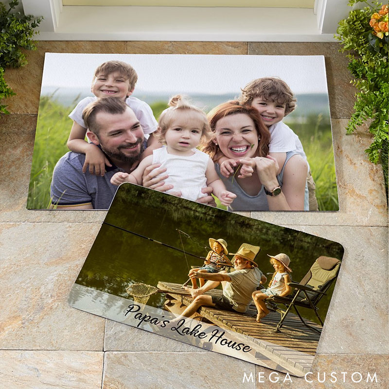 Personalized Home Sweet Home Door Mat Custom Photo Welcome Mat Indoor Outdoor Decor Housewarming Gift for New Home