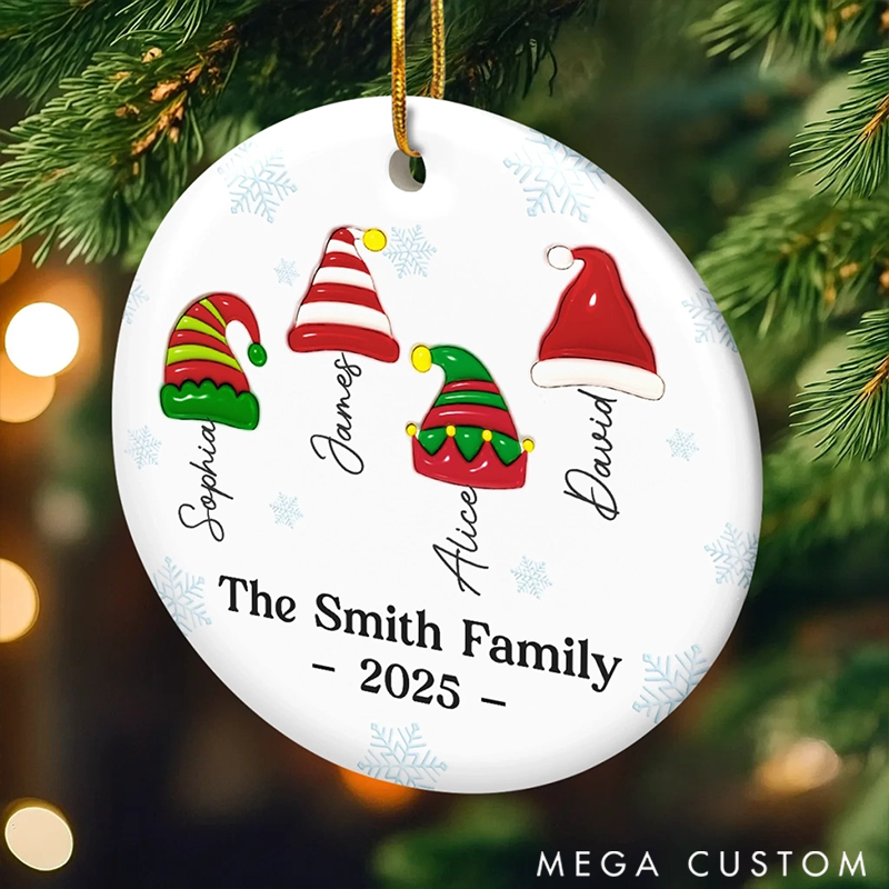 Personalized Family Christmas Ornaments Joy Begins Where Family Gathers