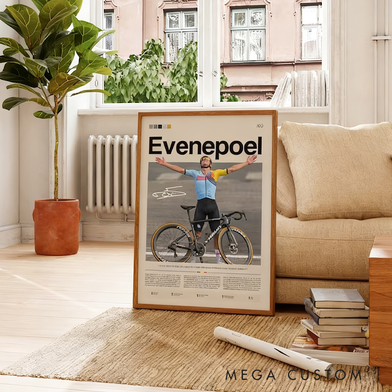 Personalized Photo Remco Evenepoel Poster Evenepoel Cyclist Print Framed Evenepoel Art Cyclism Decor Olympic Gold Poster Cyclism Poster Bycicle Wall Art