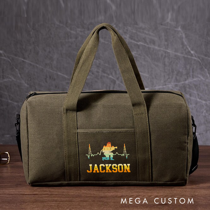 Personalized Firefighter Travel Canvas Bag with Firefighter Design Gift for Firefighters