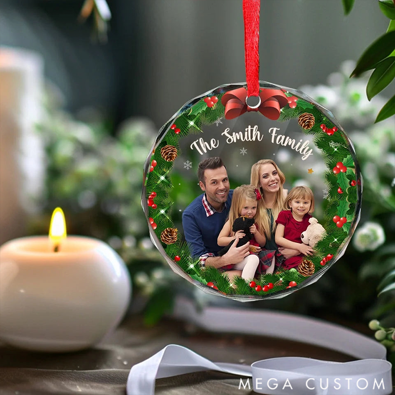 Personalized Family Ornaments Christmas Custom Photo Home is Where Christmas Begins