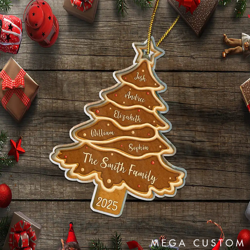 Personalized Family Ornaments Christmas Cookie Tree Family Bestie Custom Names