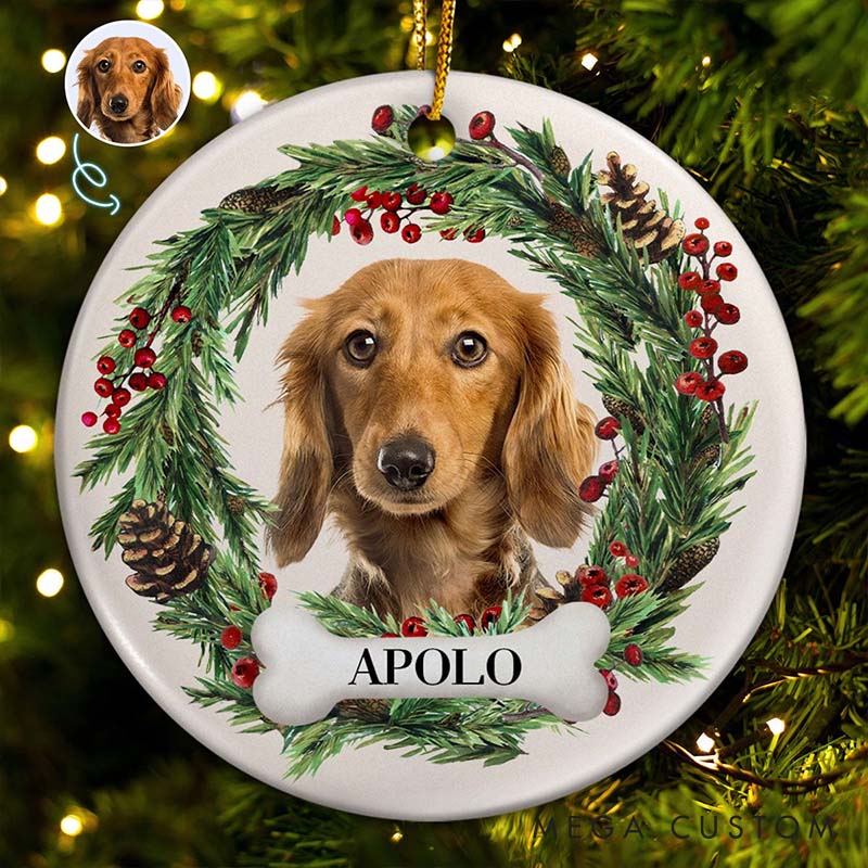 Personalized Pet Lover Custom Photo Lovely Pet Face Christmas Ornament