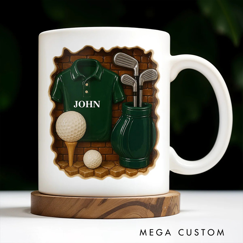 Personalized Golf Mug with Custom Name, Gift For Golf Lovers