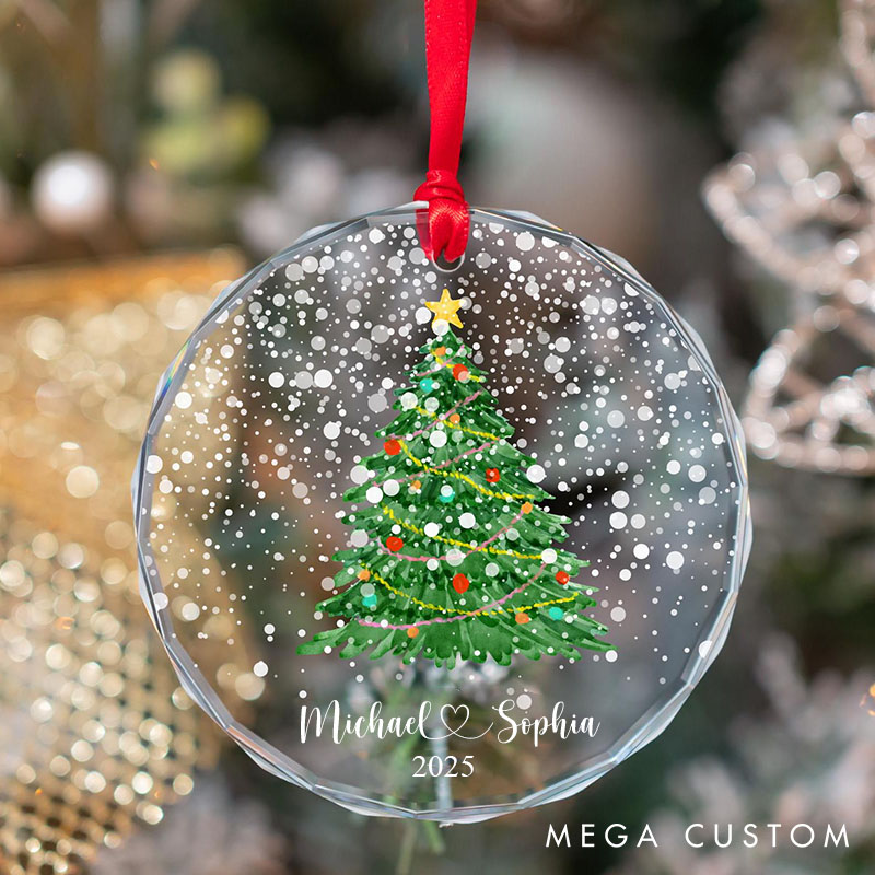 Personalized Couple Name Christmas Ornament Custom Christmas Tree Ornament for Couples Married Engaged Together Ornament New Couples Gift