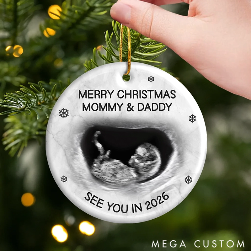 Personalized Christmas Ornament Custom Photo Gifts a little Elf Arriving Soon
