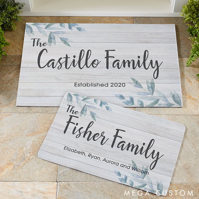 Personalized Family Name Doormat Custom Forever Tethered Together Welcome Mat Housewarming Gift Decorative Indoor Outdoor Durable Floor Rug for Home Doorway