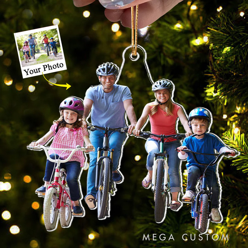 Personalized Custom Photo Acrylic Ornament Gift for Cycling Lovers Upload Photo Acrylic Ornament for Bicycle Club