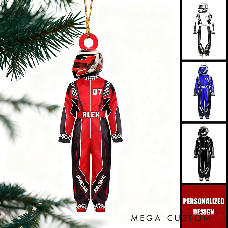 Personalized Racing Driver Christmas Ornament Custom Race Car Keepsake Gift for Racers and Racing Lovers