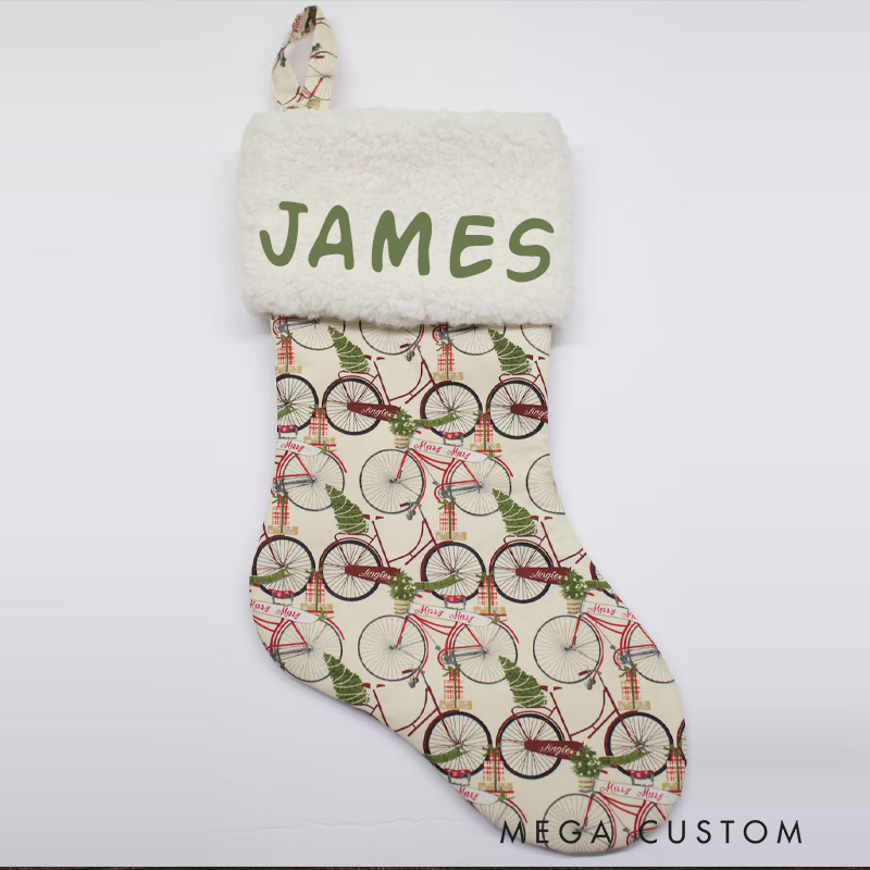 Personalized Christmas Stocking Bicycle Stocking Bike Stocking Cyclist Cycling Gift Bicycle Gift Christmas Decoration Bike Christmas Decor Holiday Decor