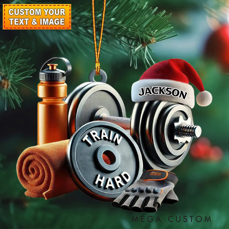 Personalized Fitness Christmas Ornament Gift for Gym Lovers