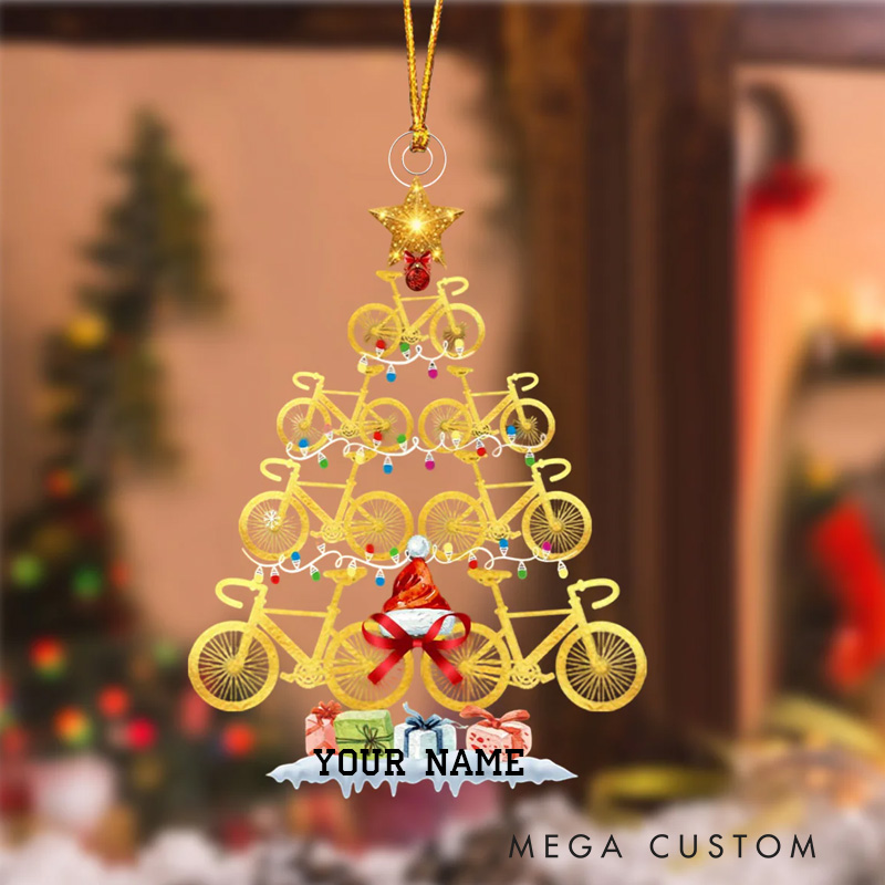 Personalized Bicycle Christmas Ornament Gift For Bike Rider Cycling Ornament Holiday Xmas Gift