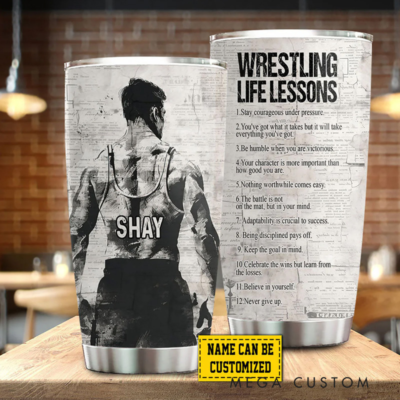 Personalized Training Wrestling Life Lessons Tumbler Wrestling Lovers Fitness Gym Lovers