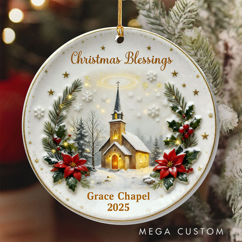 Personalized Christmas Blessings Acrylic Ornament with Name and Year Religious Gift Christmas Home Decor