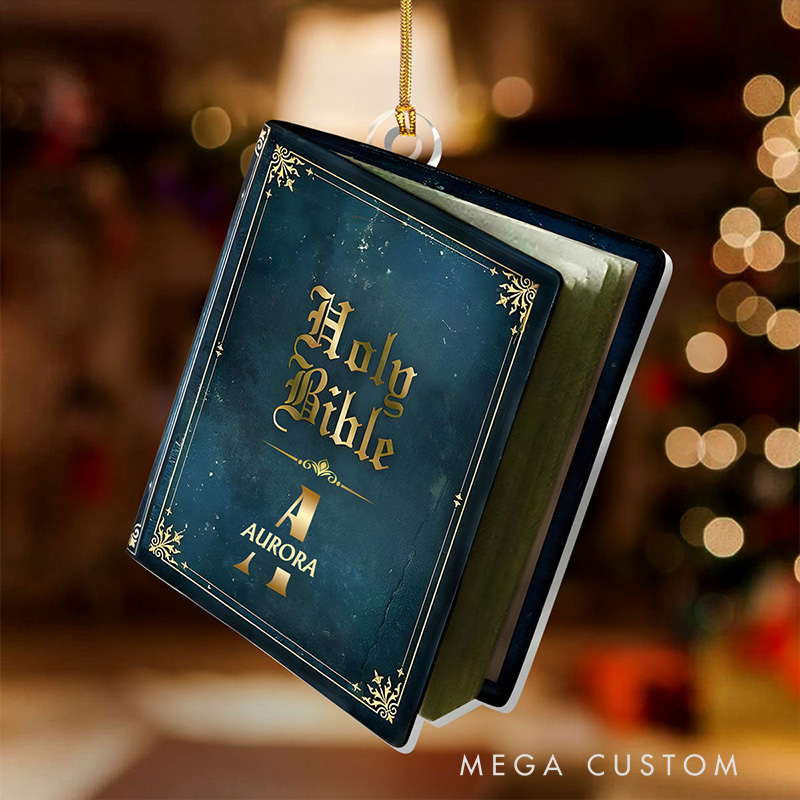 Personalized Holy Bible Acrylic Ornament with Name Home Decor Religious Gift for Christians