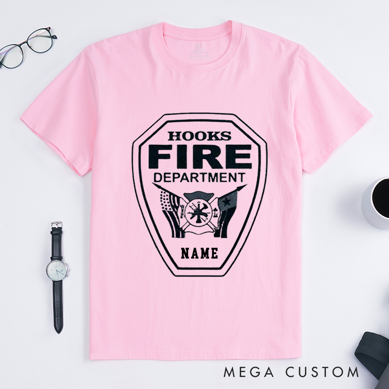 Personalized Custom Fire Department Badge-Inspired Design Gift for Firefighter T-Shirt