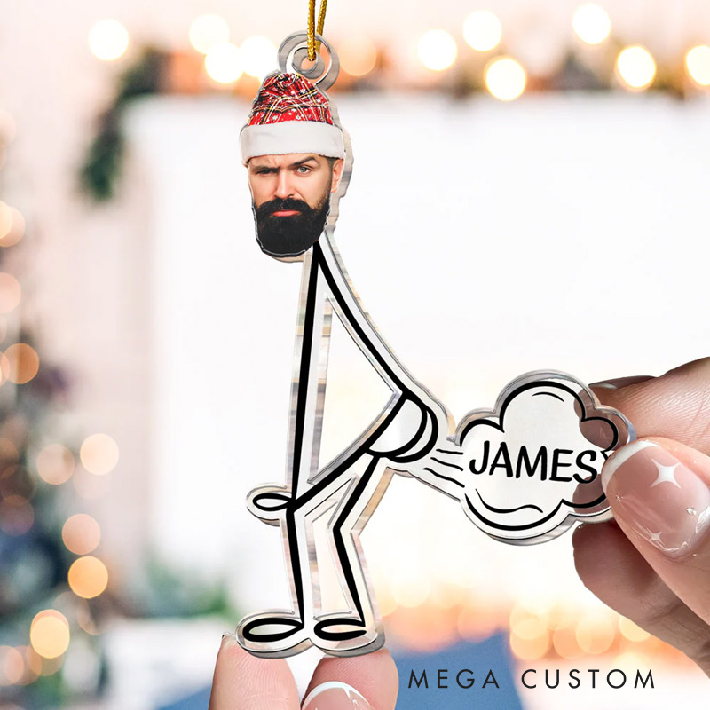 Personalized Fitness Fart Fun Ornament Lift Laugh and Celebrate for Gym Lovers