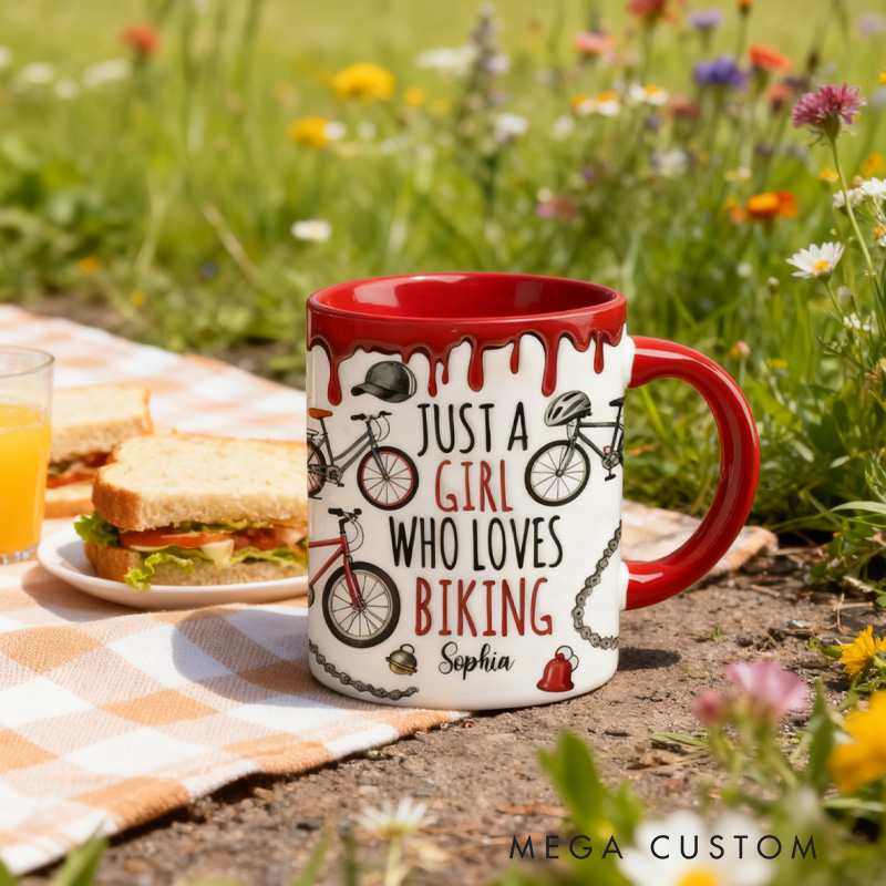 Personalized Just A Person Who Loves Biking Riding Mug Gift for Kid Cycling Lovers