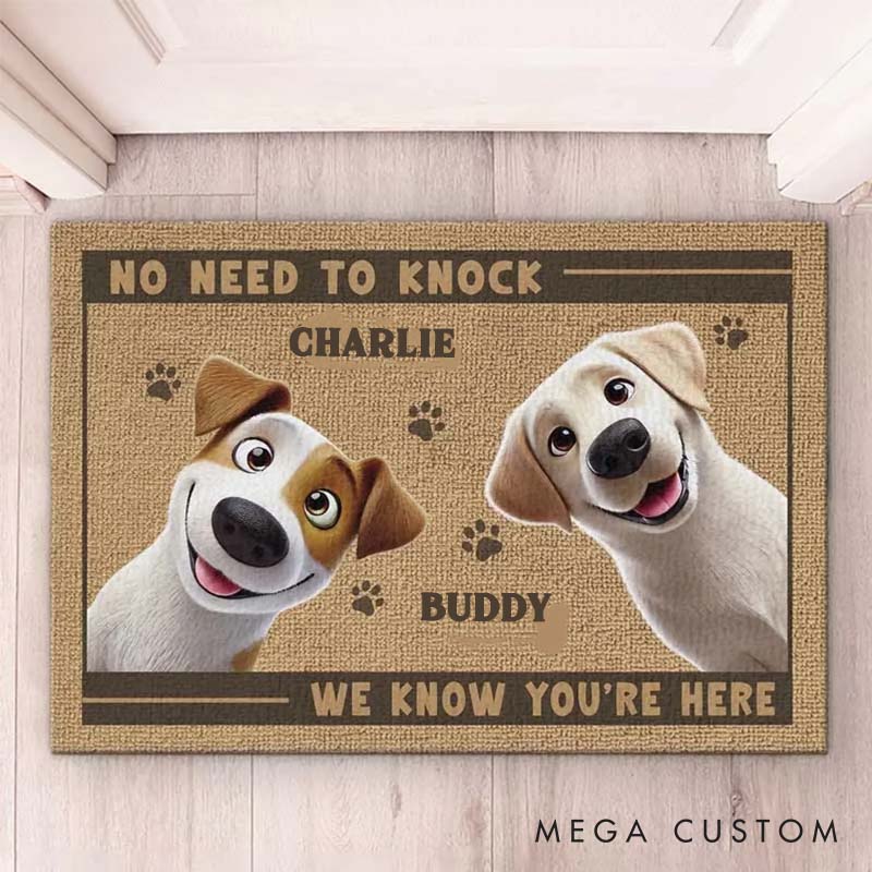 Personalized Dog Lover Paws Before People in this Happy Home Doormat