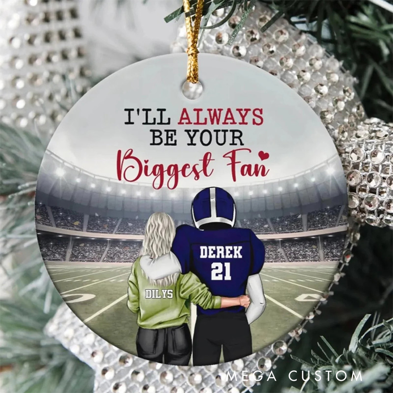 [Copy]Personalized Baseball Ornament with Player Silhouette and Custom Name  