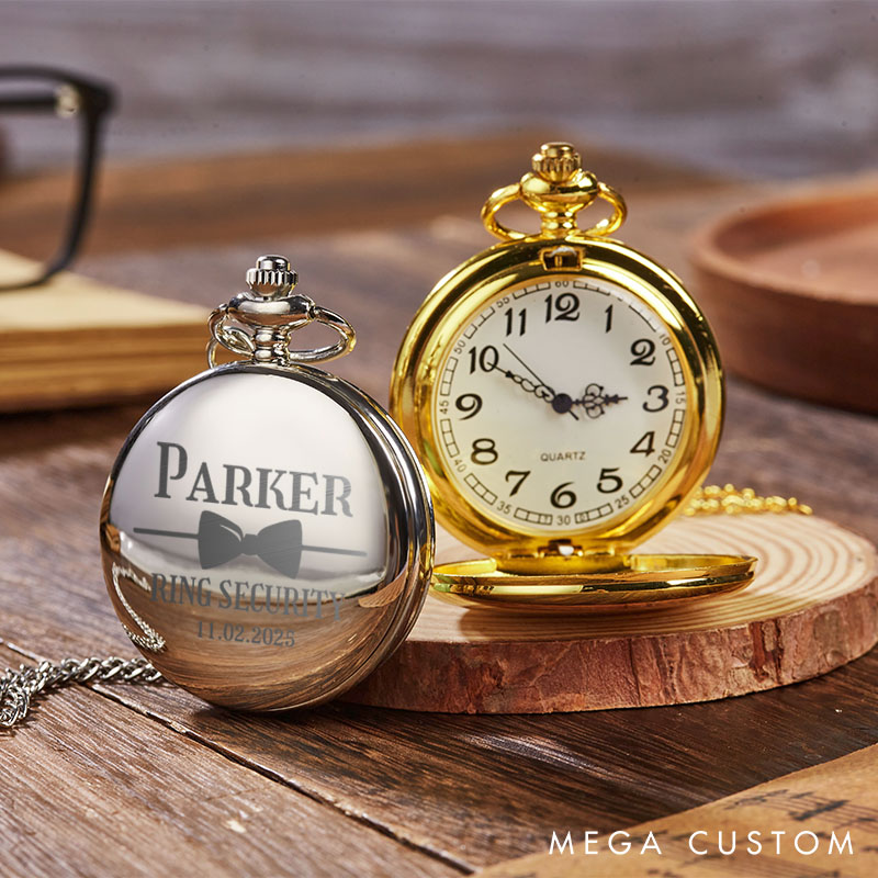Personalized Best Man Pocket Watch with Chain Custom Engraved Pocket Watch for Wedding Party Groomsmen Gift Pocket Watch for Pocket Watch