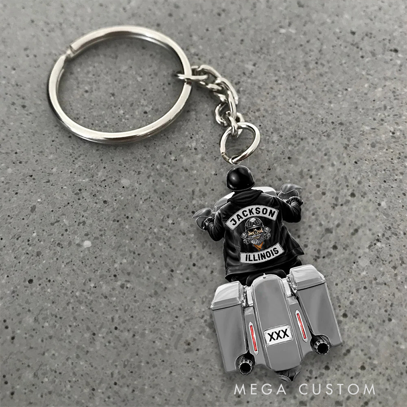 Personalized Acrylic Keychain Custom Biker Motorcycle Racing Keychain Gift for Motorcyclist and Motocross Lovers