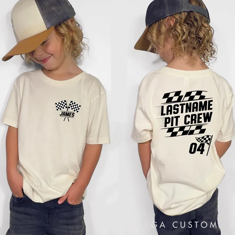 Personalized Pit Crew Shirt Matching Family Racing Birthday Shirt Motocross Shirt Pit Crew Checkered Flag Shirt Race Team Shirt