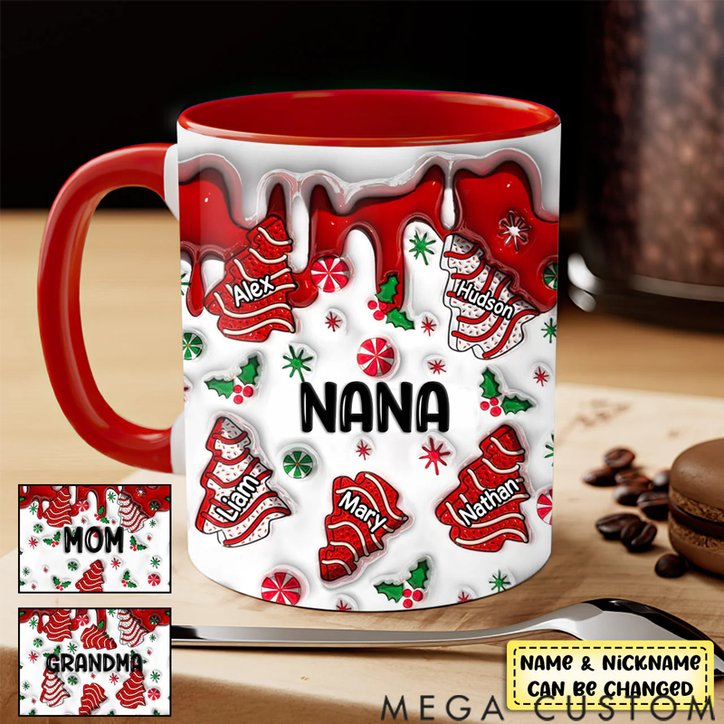 Personalized Custom 3D Inflated Effect Printed Mug - Christmas Gift For Family Members