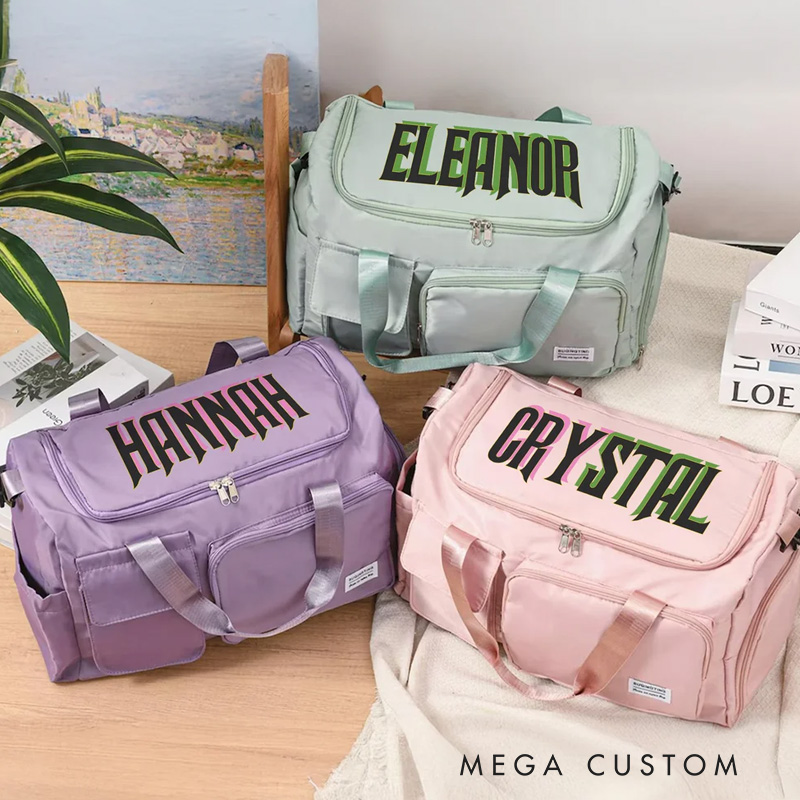 Personalized Duffle Bag Name Gym Bag with Shoulder Strap Multiple Compartments Birthday Christmas Gift for Fitness Lovers