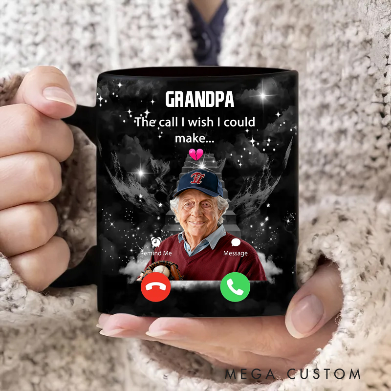 Personalized Sport Memorial Mug with "The Call I Wish I Could Make" and Custom Photo Design
