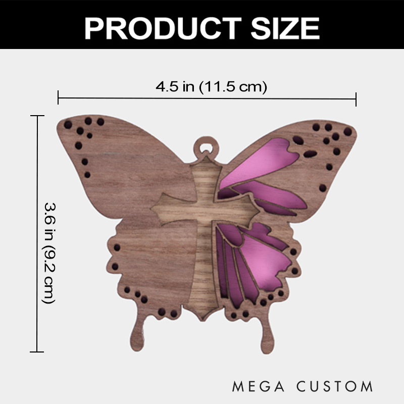 Personalized Bible Verse Butterfly Layered Wood Ornament with Name Religious Gift Faith Gift Home Decor for Christians