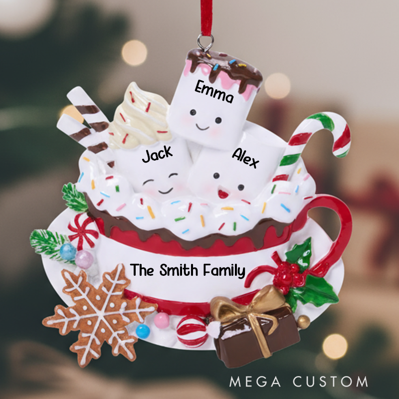 Personalized Sweet Happy Family Coffee Candy Ornaments for Family Members 