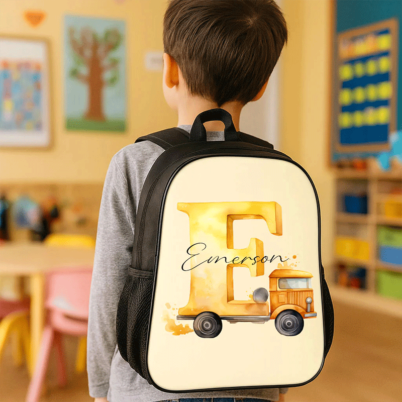 Personalized Truck Backpack with Custom Name Unique Backpack for Kids