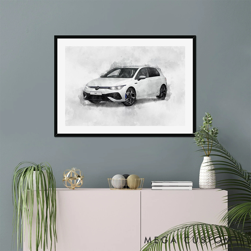 Personalized Car Cartoon Portrait Watercolour Driver Gift Idea Driving Present for Him