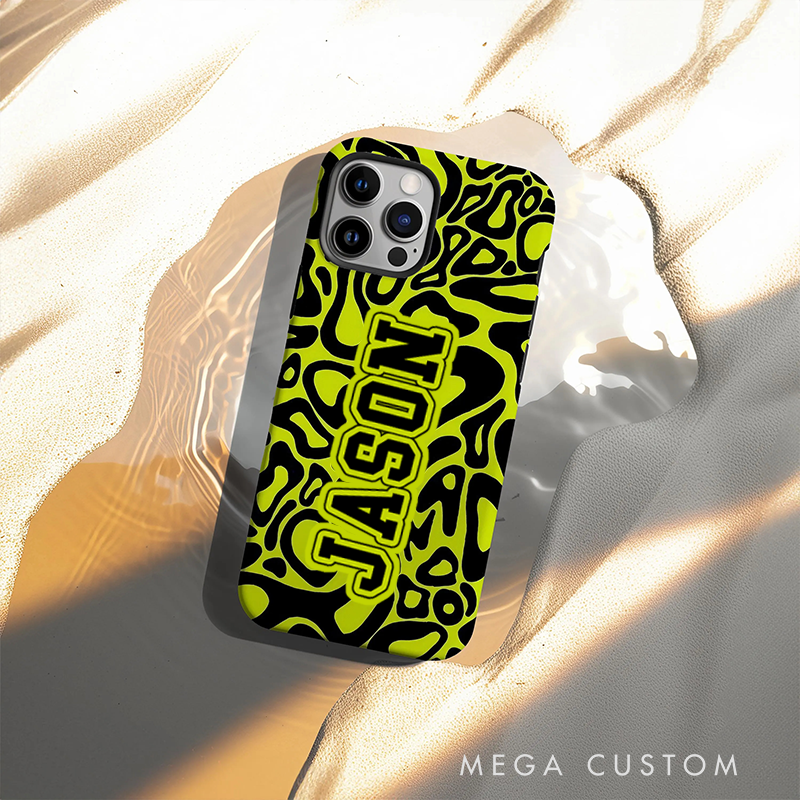Personalized Racing Style Phone Case Custom Name Colorful Speed Pattern Cover for Racers and Motorsport Lovers