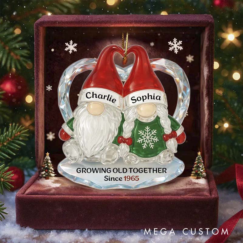 Personalized Growing Old Together Couple Christmas Ornament Custom Name Year Holiday Keepsake for Husband Wife