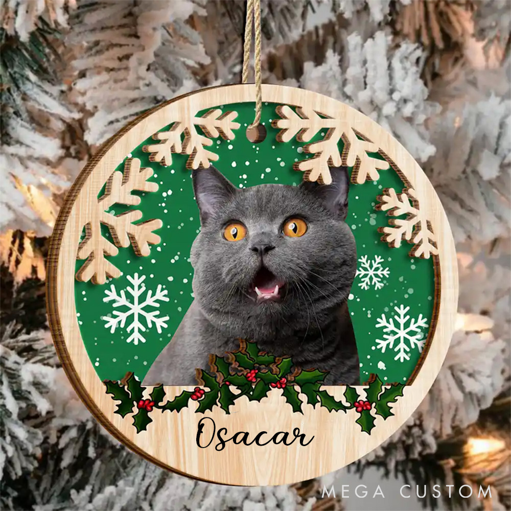 Personalized Pet Lover Custom Pet Photo Christmas Ornament