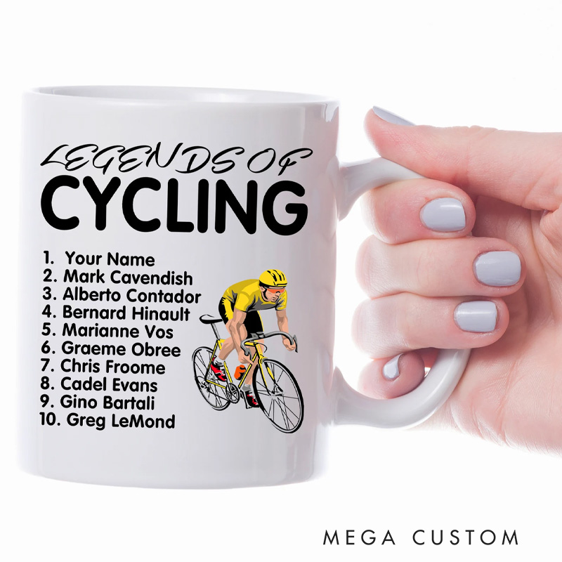 Personalized Legends Of Cycling Mug Cycling Mug with Name for Biker Bicycle Cycling Lovers
