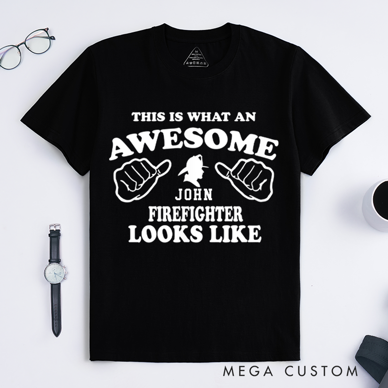 Personalized Fireman T-Shirt Awesome Firefighter Pride Design Gift for Firefighter T-Shirt