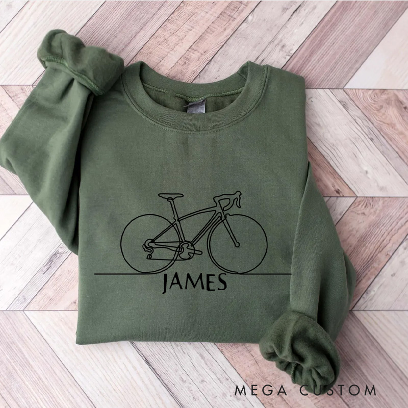 Personalized Bicycle Classic Minimal Bicycle Sweatshirt Bike Shirt Gift for Bike Cycling Lover