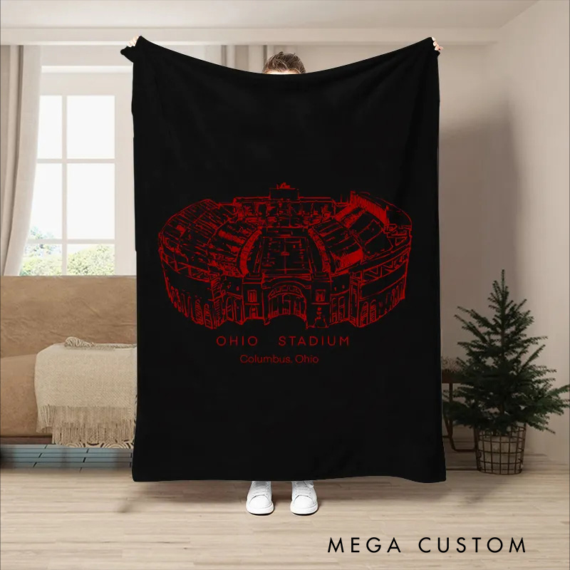 Personalized Ohio Stadium Football Blanket with Celebrate Your Favorite Venue in Style